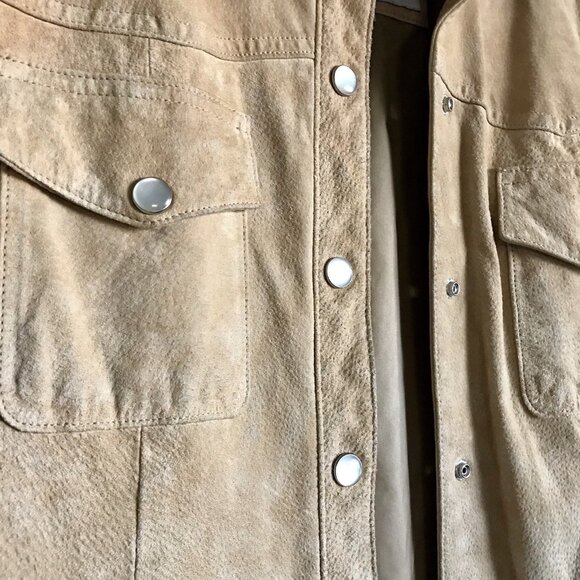 WILSON Women's Leather Suede Jacket Maxima Brown Button Front Size Medium - Picture 3 of 8